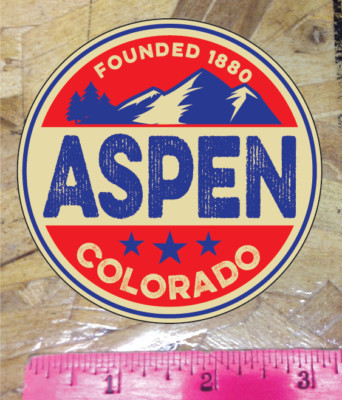 Aspen Colorado Vintage Decal Sticker Ski Skiing Hike Snowboard Mountains 3''