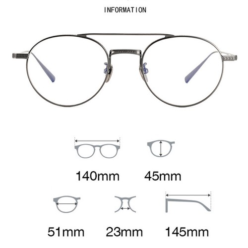 Round Business Double Bridge Glasses Women Men Classical Eyeglasses Frames - Picture 2 of 17
