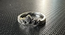 Silver Tone Princess Tiara Ring Size 7