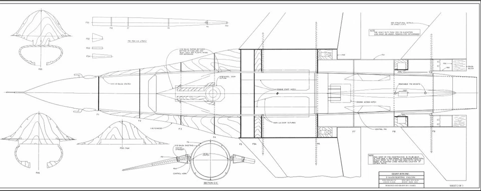 F-16 Falcon  60-inch Wing   Giant Scale RC Airplane Digital Plans on CD - Image 4 of 4