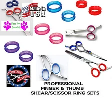 RUBBER Finger&Thumb Ring Sizing Insert SET for MASTER GROOMING TOOLS,TP Scissors