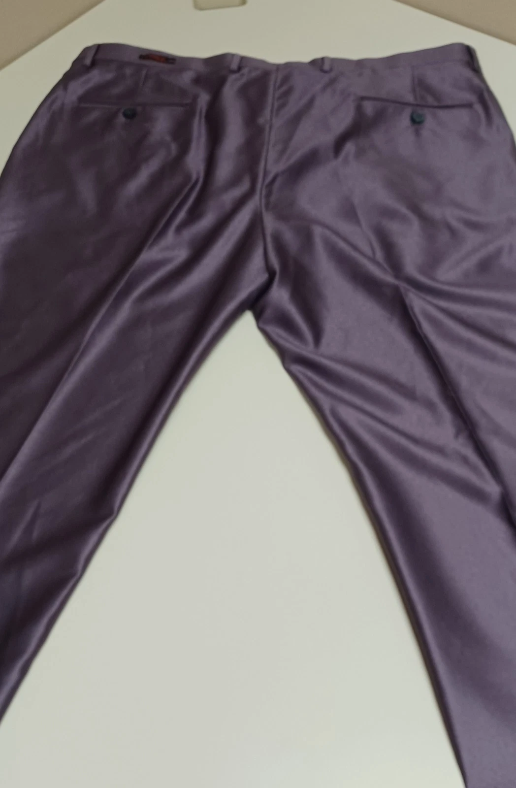Egara Suit Separates Flat Front Skinny Fit Dress Pants, Slacks. Purple, 40X30.