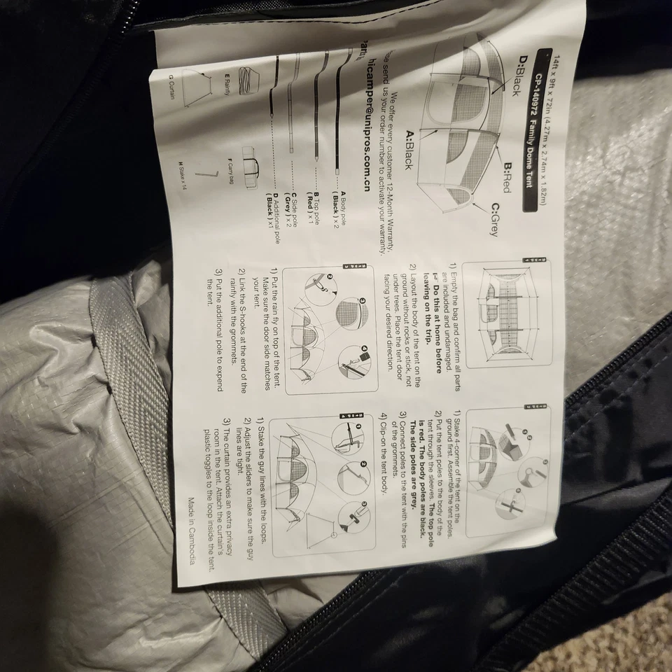 Tienda CAMPROS para 8 personas - Tienda familiar grande, resistente a la intemperie, centro de 6 pies, divisor Foto 3 de 4