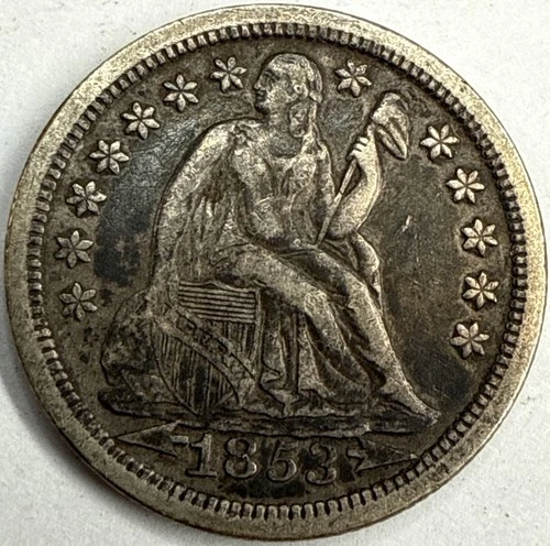 1853 Arrows Seated Liberty Dime Exact Coin Imaged #SL289