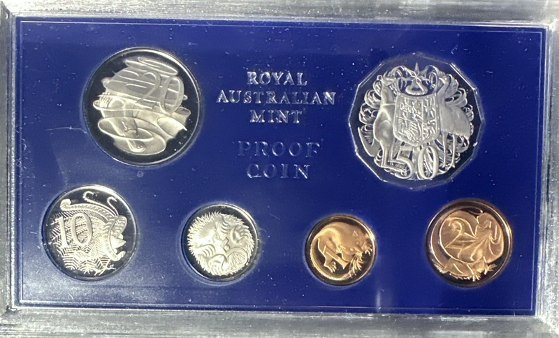 1972 Australian 6 Pc Uncirculated Proof Coin Set In Original Plastic Case