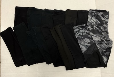 Lot 7 MONDETTA, RUFF HEWN, AVIA, ABOUND, BAR III, RBX Black Leggings Sz M-L
