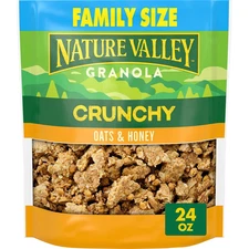 Crunchy Granola, Oats and Honey, Resealable Snack Pouch, Family Size, 24 Oz
