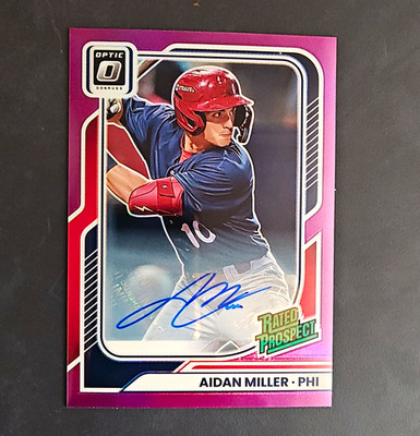 Panini Donruss Optic Aidan Miller Phillies #101 RC Purple Prizm /49