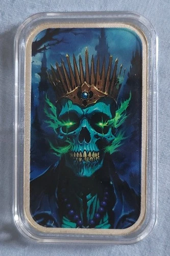Hayleybug 1 oz The Lich King Silver Art Bar mintage 15/20