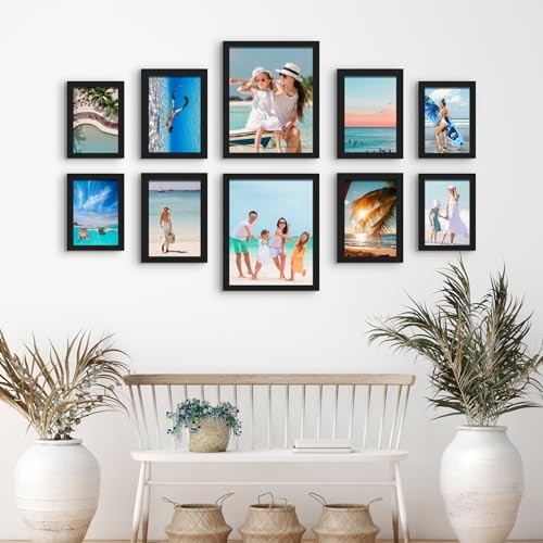 BESCRCL 10er Pack Bilderrahmen Collage Wanddeko, Galerie Wandrahmen Set für - Bild 7 von 7