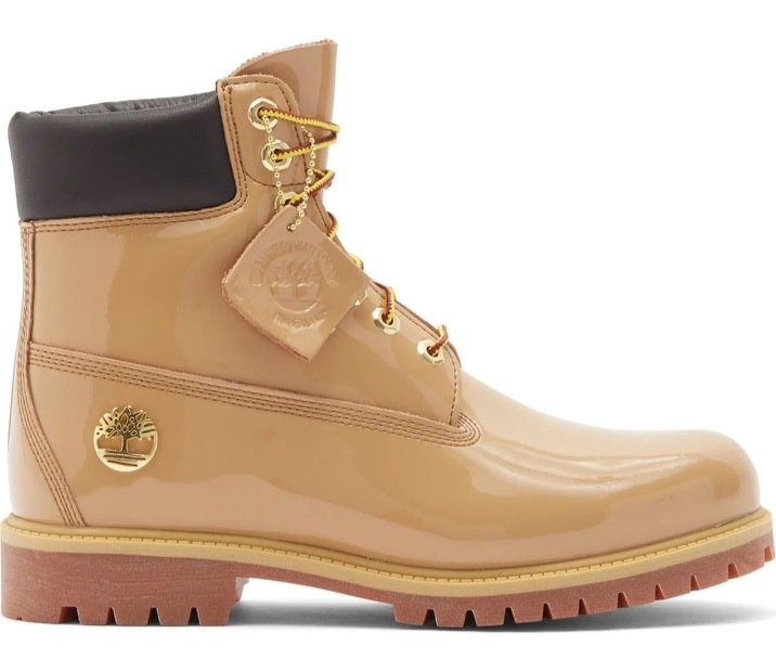 "Timberland 6\" Premium Heritage WATERPROOF Patent Leather Men Boots Wheat + Black"