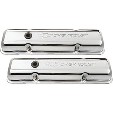 Chevrolet 262-400ci Small Block Chrome Low Profile Valve Covers With Bow Tie And