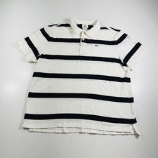 Lacoste Polo Shirt Black White Striped Croc Logo Men  s Size 9