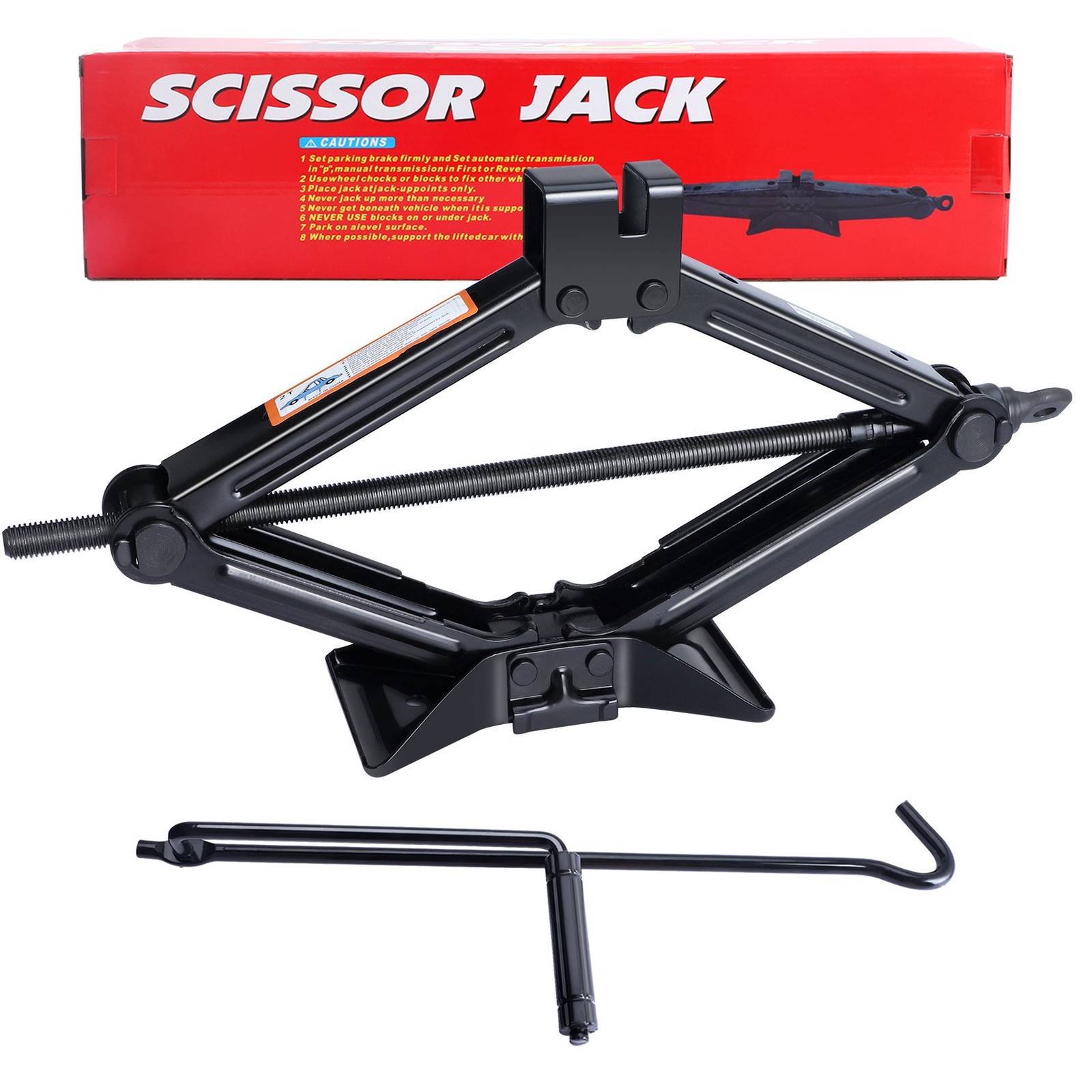 Black 2 Ton Steel Scissor Jack +Handle For Car Van Auto Garage Tire Change Mount thumbnail 12