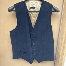 Vintage Levis Vest Mens Blue Panatela Wildfire Western Frontier Waistcoat Medium