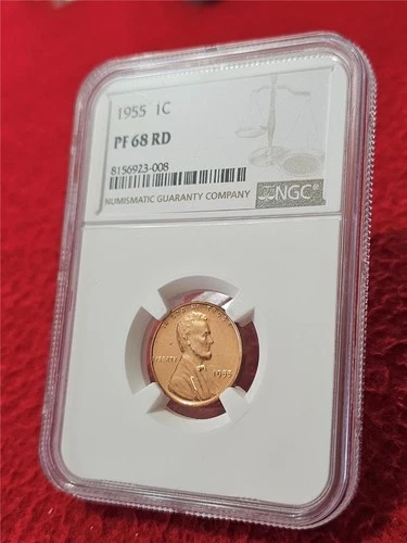 1955 LINCOLN WHEAT BACK PENNY    NGC PF 68 RD                           #T0608