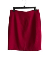 Vintage Rena Rowan Saville Skirt 14P Lined Zipper 100 Worsted Wool Red USA