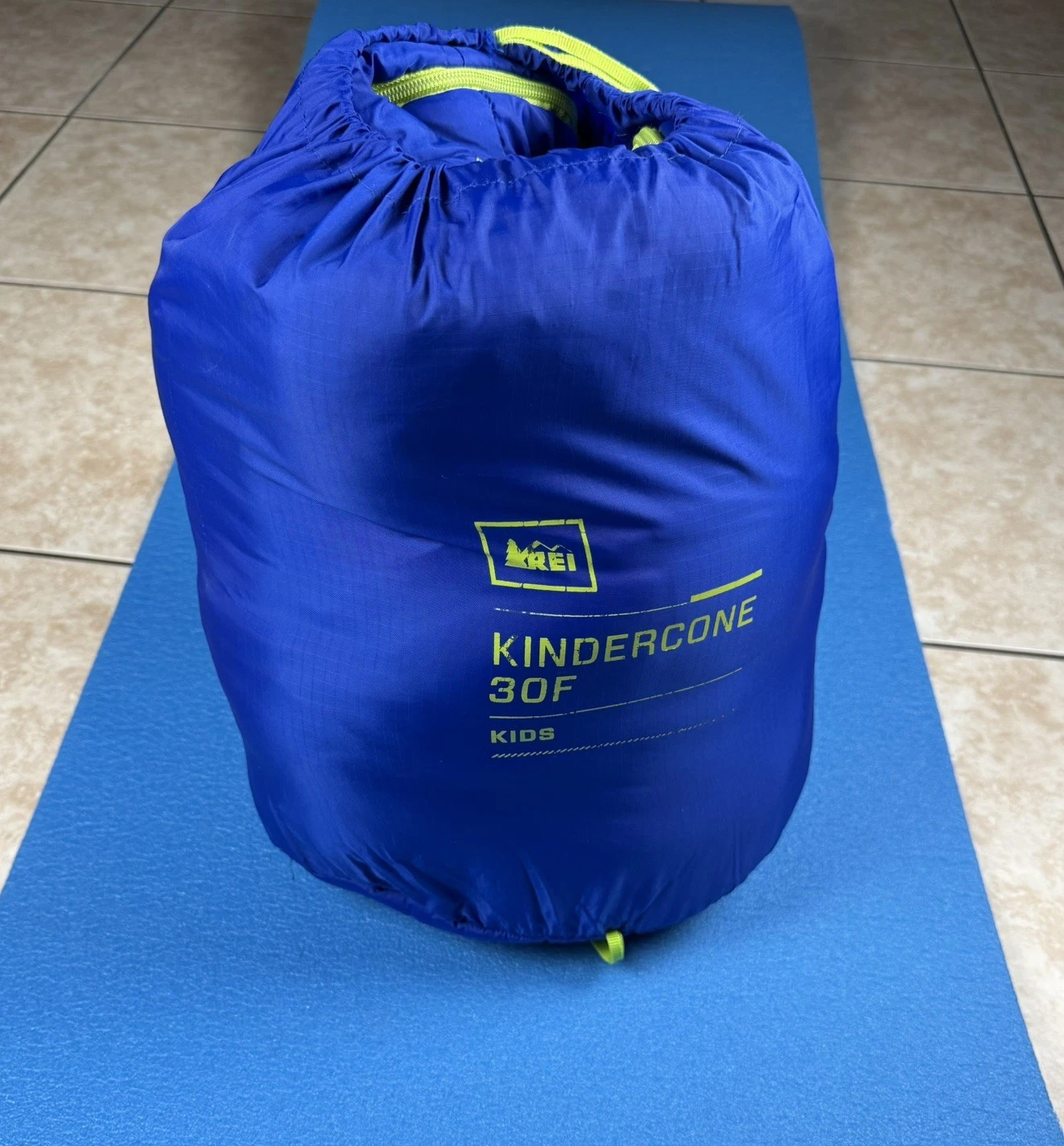 Youth Boy's REI Co-Op Kindercone 30º Blue Mummy RH Zip Sleeping Bag 22”x67” Flaw