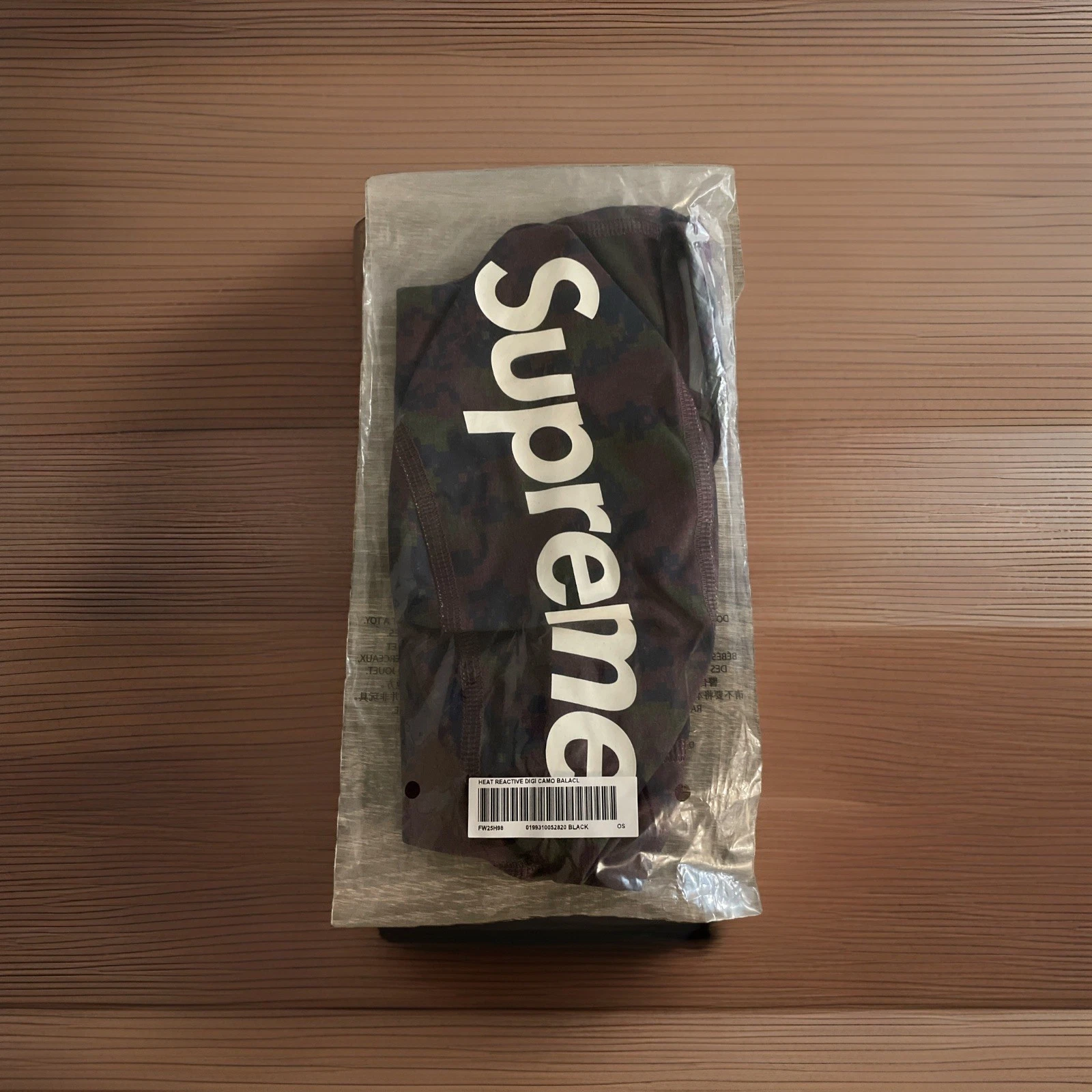 Supreme Heat Reactive Digi Camo Balaclava Black (FW25) - Ships Asap - AUTHENTIC