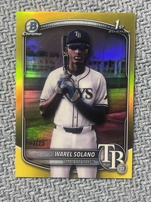 WAREL SOLANO 2025 BOWMAN CHROME 1ST YELLOW REFRACTOR /75 TAMPA BAY RAYS
