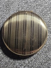 VINTAGE MERLE NORMAN GOLD TONE PRESSED POWDER COMPACT ~ MADE IN USA