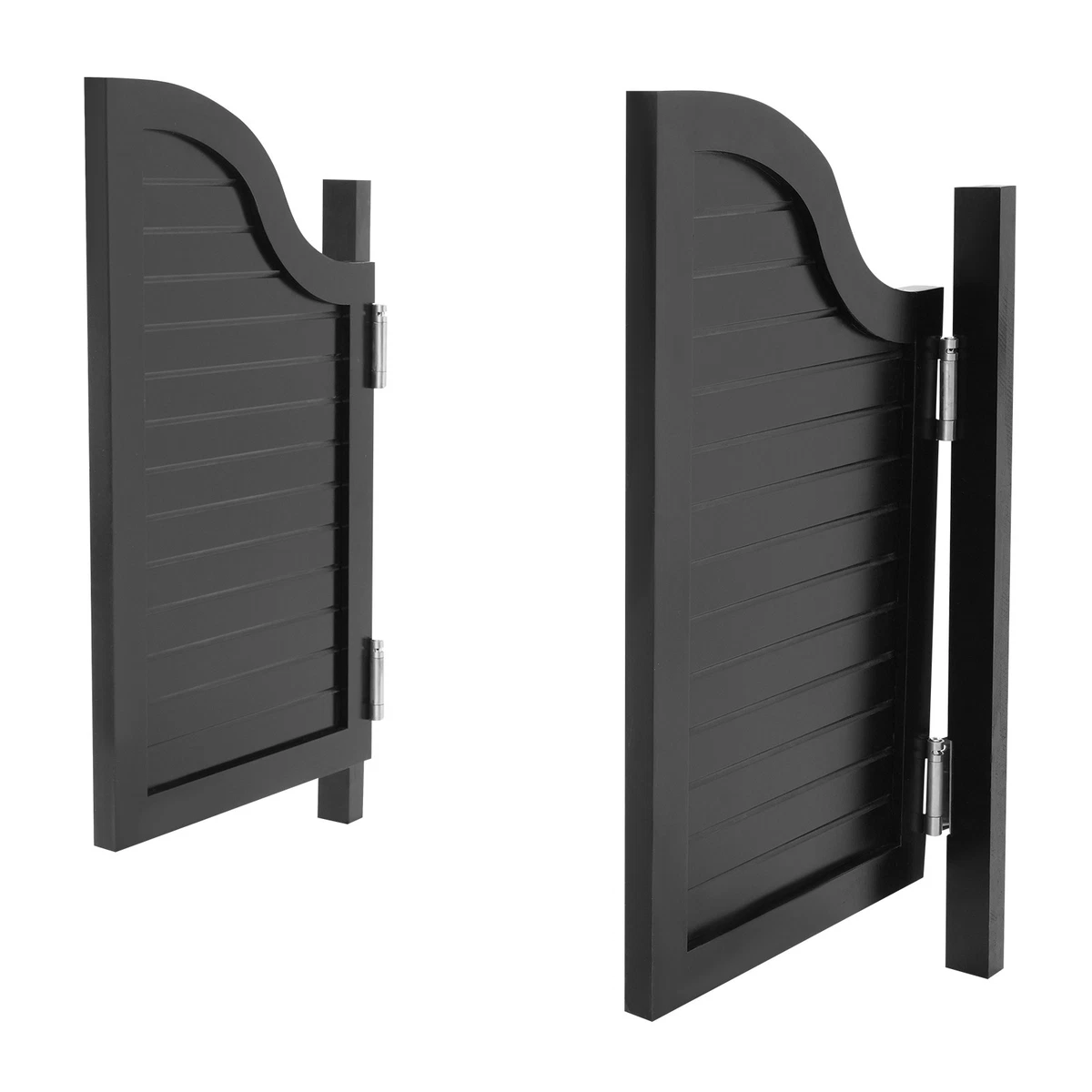 Puerta divisoria horizontal negra puerta de madera maciza oscilante