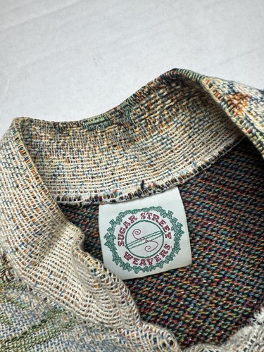 VTG Sugar Street Weavers Tapestry Jacket Bunny Rabbit Sweater Size Small AOP - Picture 2 of 5