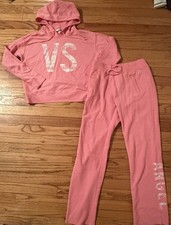 Victoria  s Secret Pink VS Hoodie Sweatpants SNOWFLAKE Sweatsuit Set Small XS