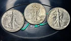 1946 Walking Liberty Half Dollar Set P-D-S | AU-BU / 64 | 90% Silver Album Toned