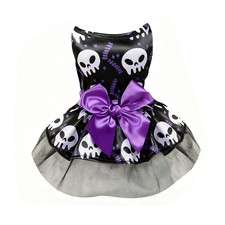 MuYaoPet Funny Halloween Dog Tulle Bow Dress,Dog XL Pet 11-15Lbs , Purple
