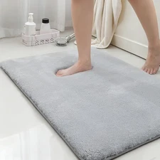 MINIDEAR Bathroom Rugs 17x24 Light Grey - Thick Memory Foam Bath Mat, Ultra S...