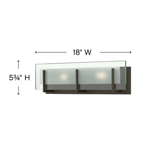 Hinkley Lighting 5652 Latitude 2 Light 18"W Bath Bar - Nickel - Picture 3 of 8