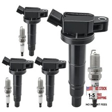 Ignition Coil Pack 9091902244 and Iridium Spark Plugs 7092 Set of 4 Compatible