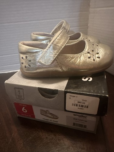 See Kai Run Girls Shoes Ginger II Gold US Size 6 EU Size 22 Preowned With Box. - Picture 3 of 7