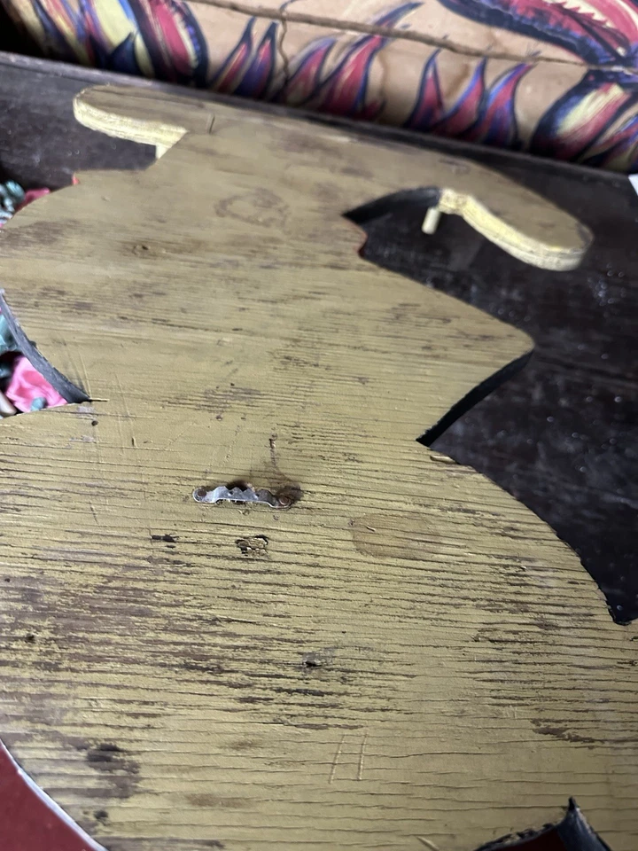 Letrero de dibujos animados vintage de madera de Mickey Mouse para colgar abrigo ropa arte popular Foto 4 de 4