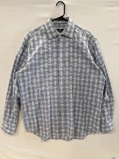 Bugatchi Uomo Button Up Long Sleeve Plaid Squares Shirt Men s Size L