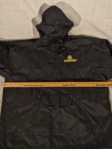 Vintage Sesame Place Windbreaker Anorak Jacket Size M Nylon Pullover Hooded - Picture 8 of 9
