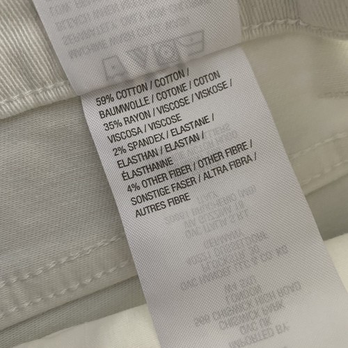 Pantalones de mezclilla Capri cintura alta para mujer talla 16 con logotipo de LORI GOLDSTEIN malvavisco blanco - Imagen 8 de 9
