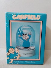 Vintage Enesco Garfield Graduation Congratulations Water Dome With Original Box