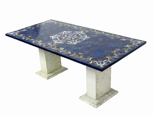 120x60 cm Lapis Lazuli Pietra Dura CouchtischTisch Mosaik table wohnzimmertisch - Bild 12 von 13