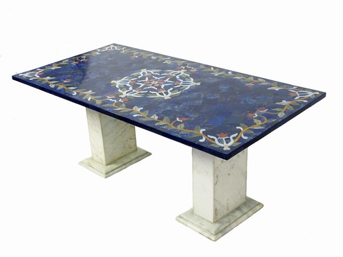 120x60 cm Lapis Lazuli Pietra Dura CouchtischTisch Mosaik table wohnzimmertisch - Bild 1 von 12