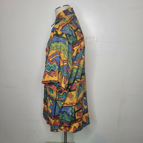 Vintage Territory Ahead Wild Pattern Rayon Blend Large Short Sleeve - Picture 6 of 7