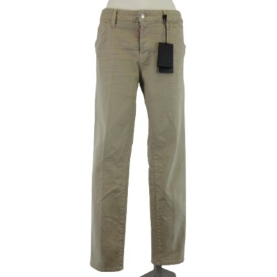 Dsquared2 Jeans Beige Damen Freizeit Designer  Hose Straight Größe 46 Neu