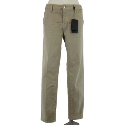 Dsquared2 Jeans Beige Damen Freizeit Designer Hose Straight Größe 46 Neu - Bild 1 von 4