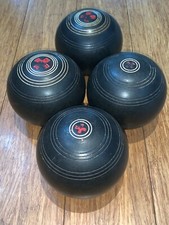 HENSELITE TX-913 SUPER GRIP CHAMPIONSHIP LAWN BOWLS / SIZE 4 15/16 SET OF 4