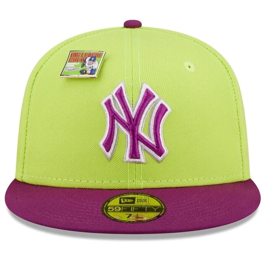 New York Yankees MLB Big League Chew Sour Apple 59FIFTY Fitted Hat 7 3/8 No Pin - Image 3 of 4