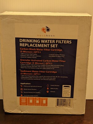 Aquaboon 3 Pc Replacement Water Filters Set - NEW IN OPEN BOX