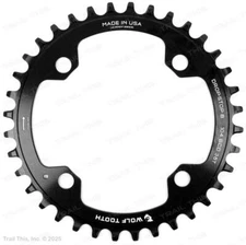 Wolf Tooth 4-Bolt Chainring 36T x 104 BCD Drop-Stop Bicycle - Black