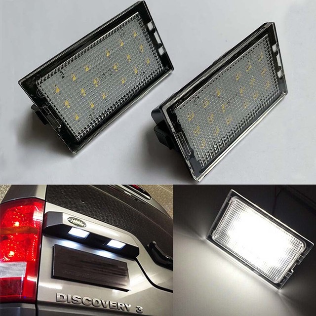 2x LED License Plate Light Tag Lamp For Land Rover LR2/3/4 Range Rover
