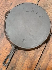 Pre Griswold Erie #9 Skillet with Offset Number and Plus Maker’s Mark